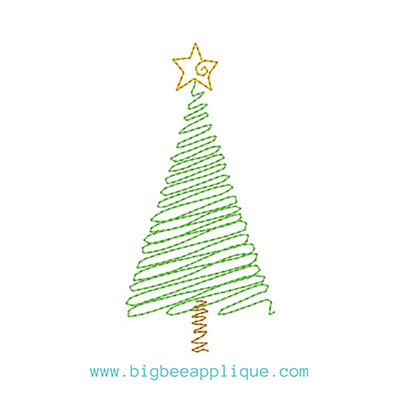 christmas tee scribble embroidery design